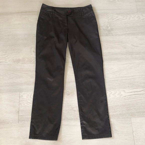 Solar Designer Slim Straight Leg Brown Satin Dress Pants - Picture 11 of 16